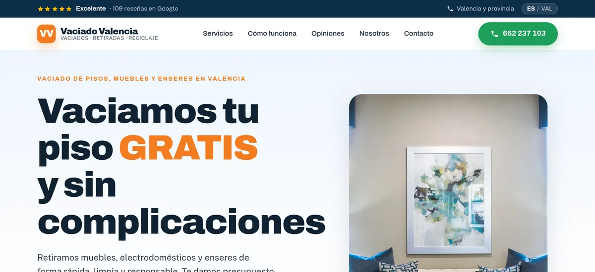 Captura de la web Vaciado Valencia
