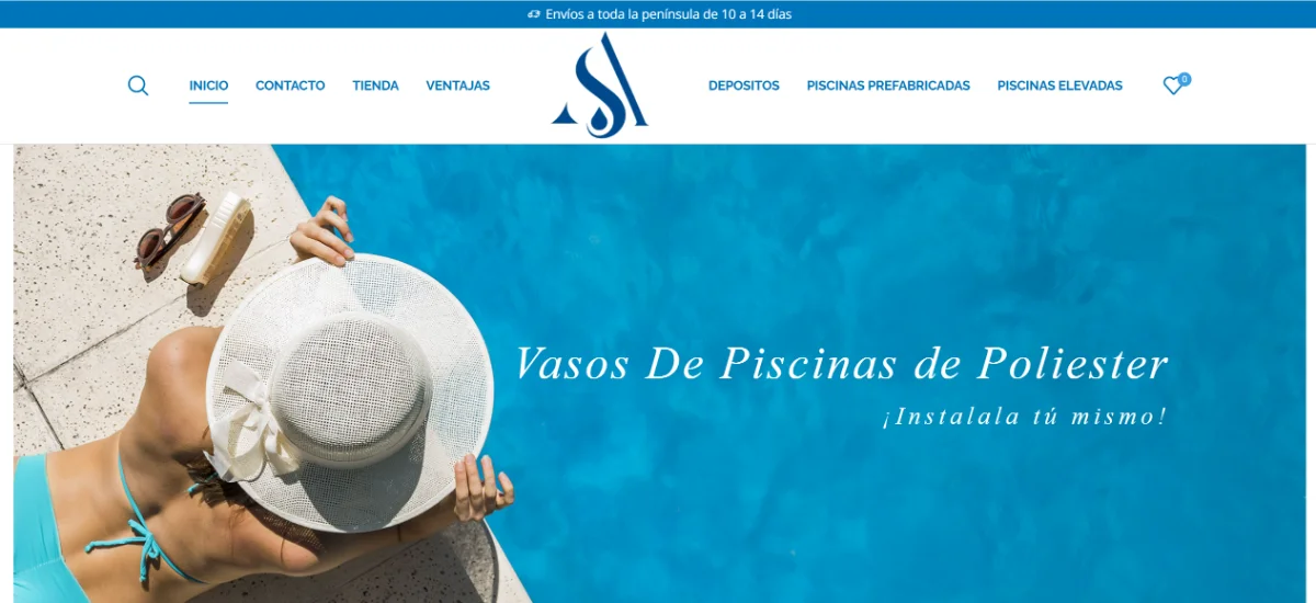 Captura de la web piscinas